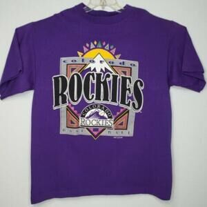 1993 Colorado Rockies Baseball Purple Shirt Tee